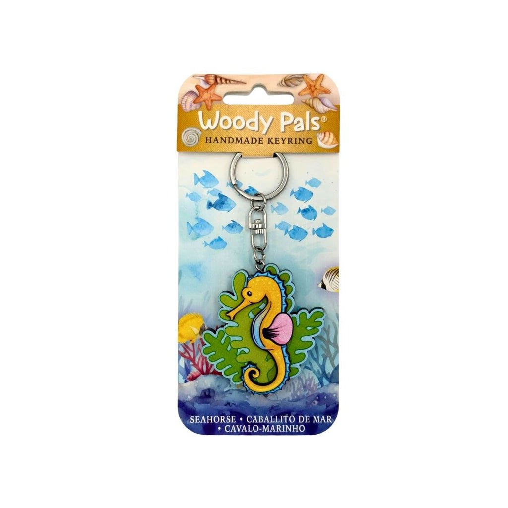 Wooden Seahorse Keyring