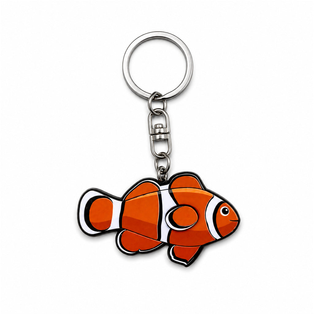 Wooden Clownfish Keyring