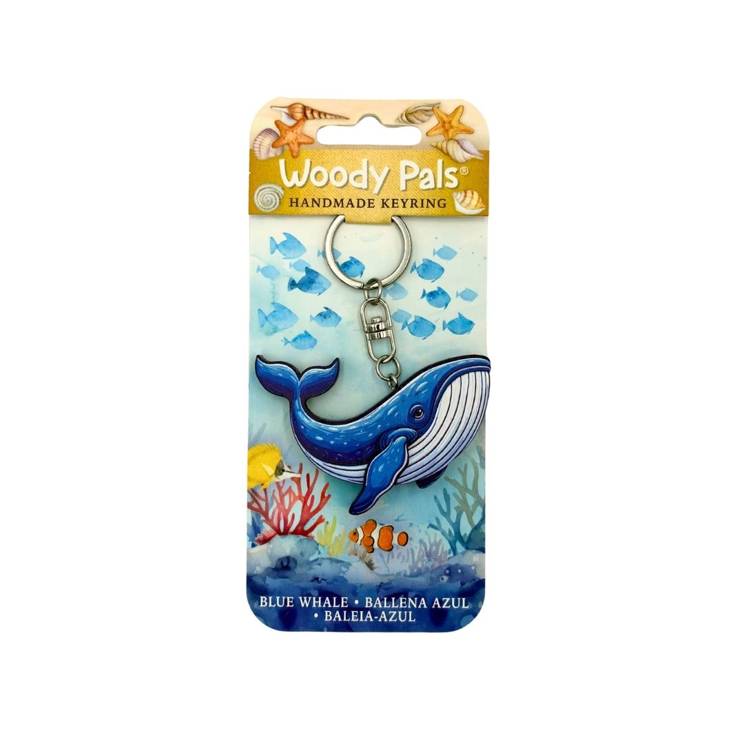 Wooden Blue Whale Keyring