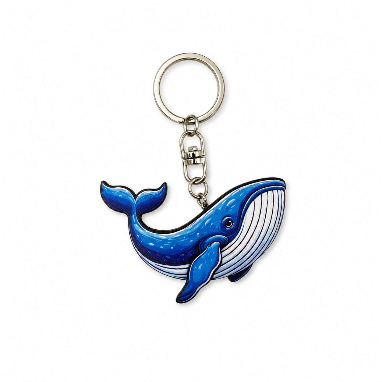 Wooden Blue Whale Keyring