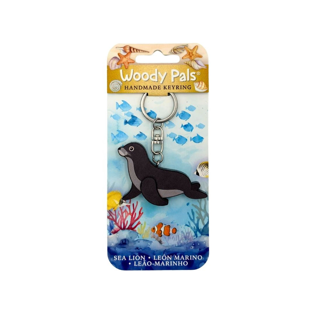 Wooden Sea Lion Keyring