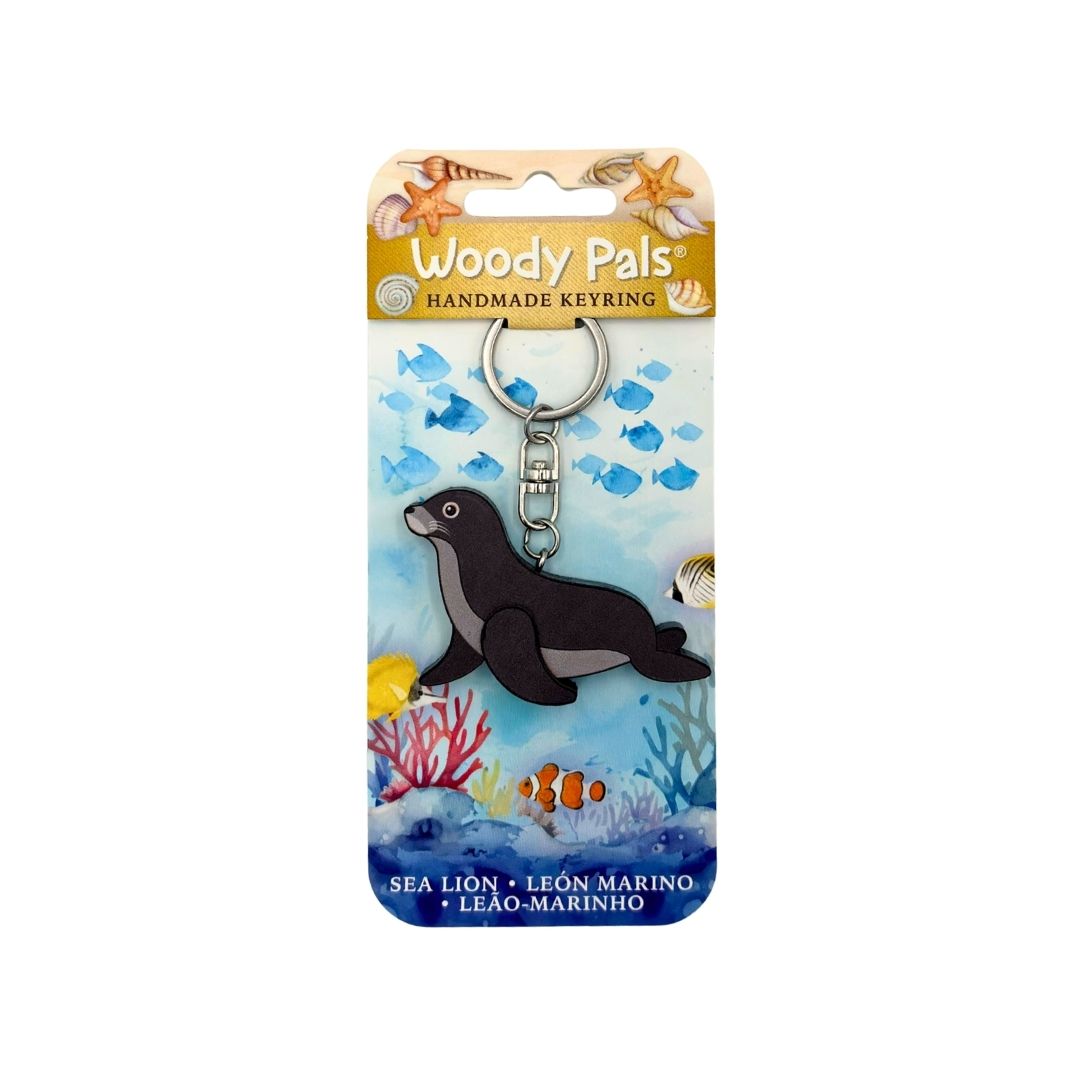 Wooden Sea Lion Keyring