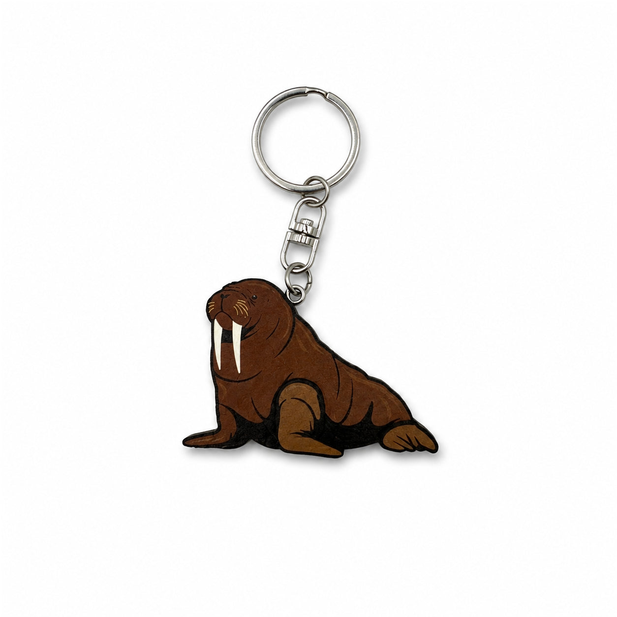 Wooden Walrus Keyring