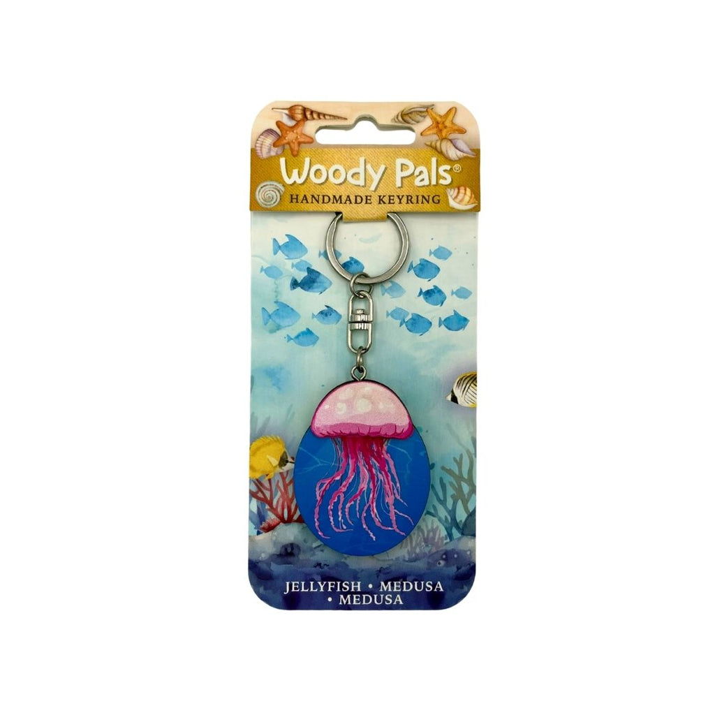 Wooden Jellyfish Keyring