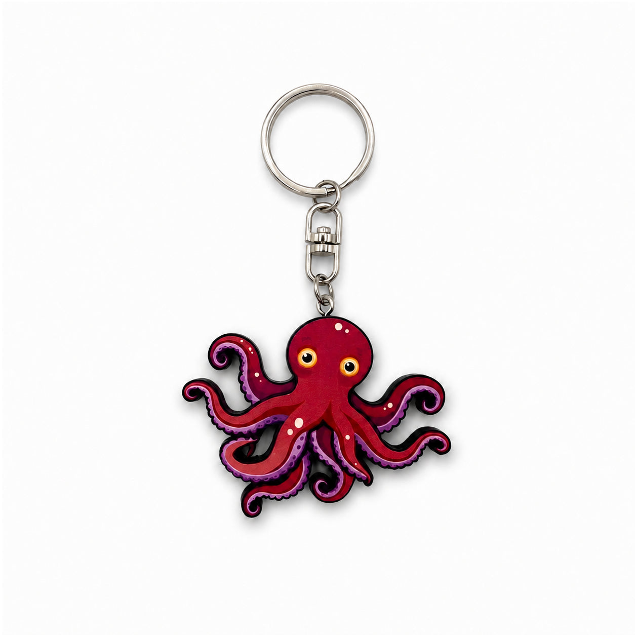 Wooden Octopus Keyring