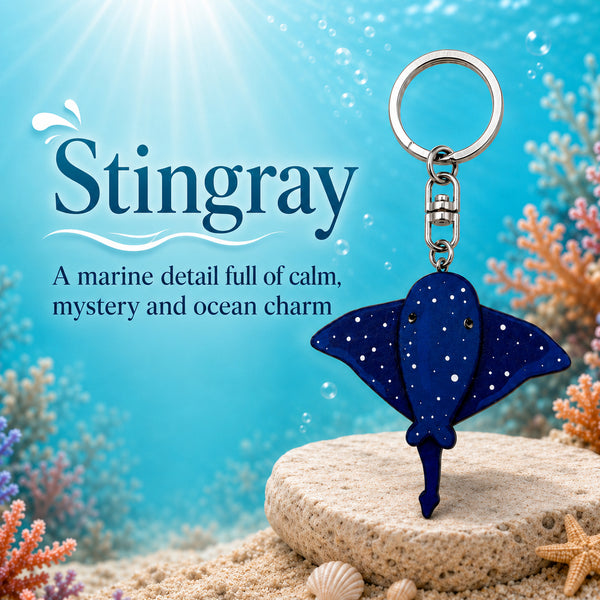 Wooden Stingray Keyring