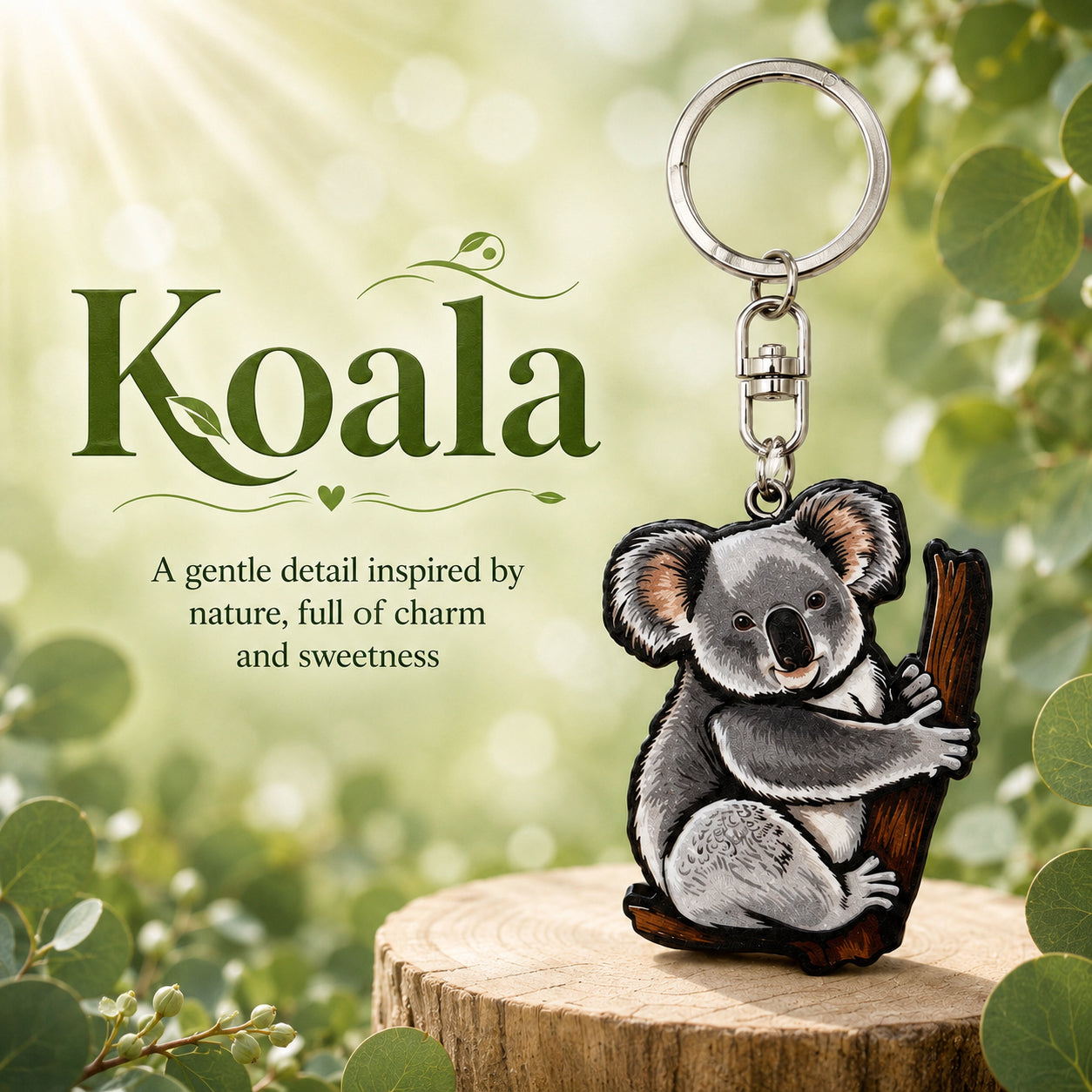 Wooden Koala Keyring