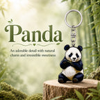 Wooden Panda Keyring