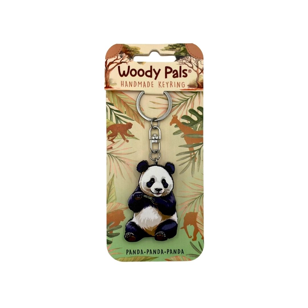 Wooden Panda Keyring