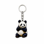 Wooden Panda Keyring