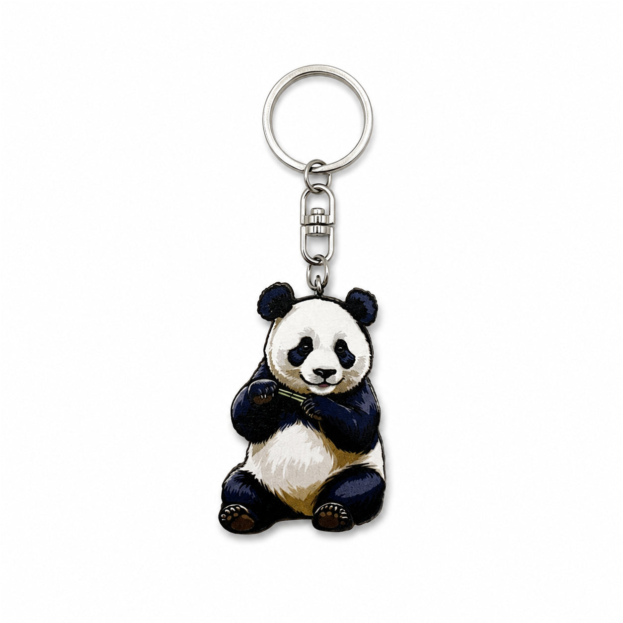 Wooden Panda Keyring