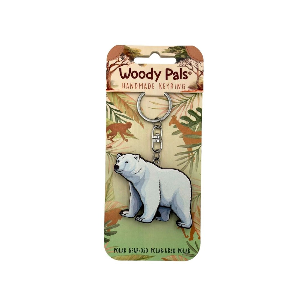 Wooden Polar Bear Keyring