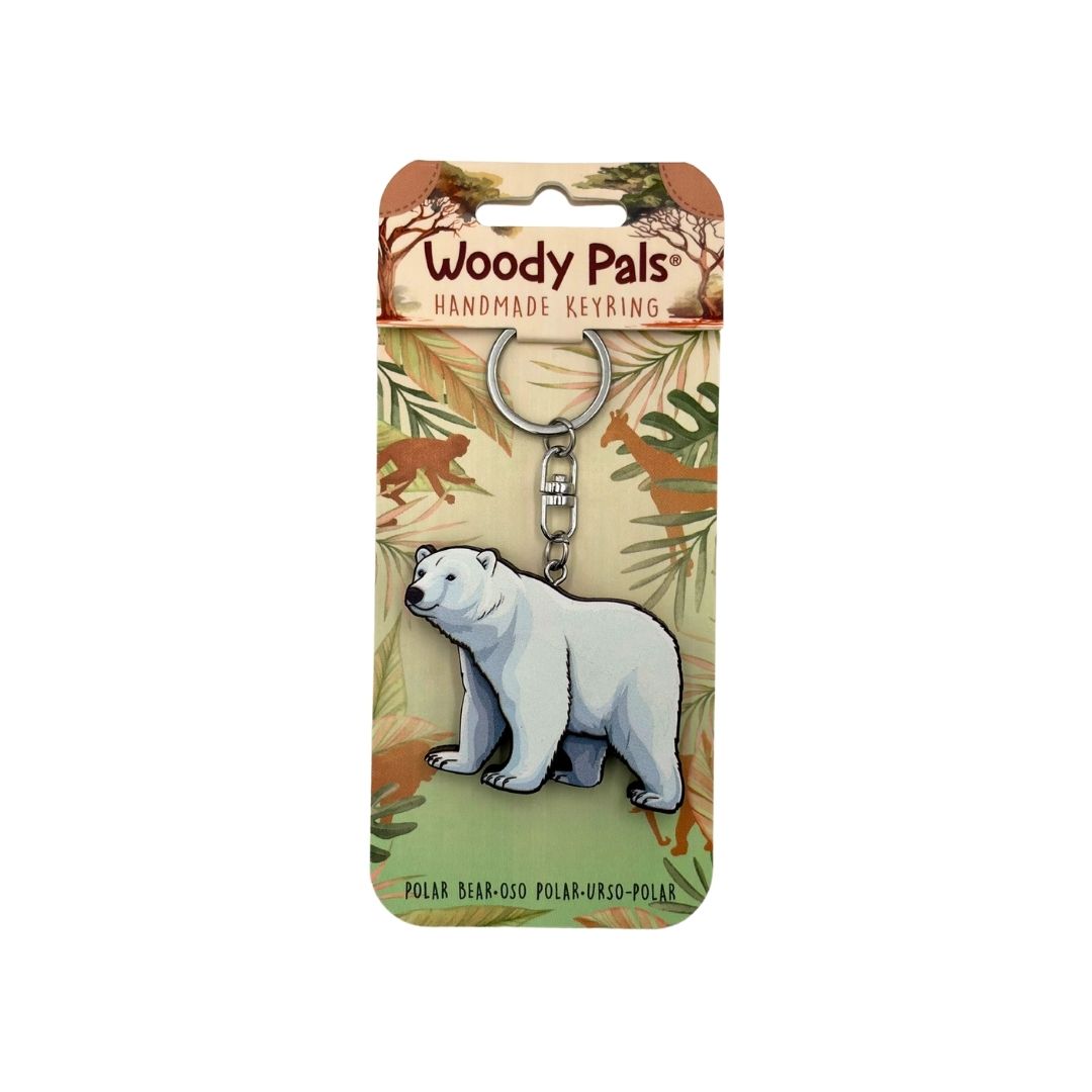 Wooden Polar Bear Keyring