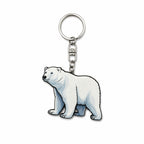 Wooden Polar Bear Keyring