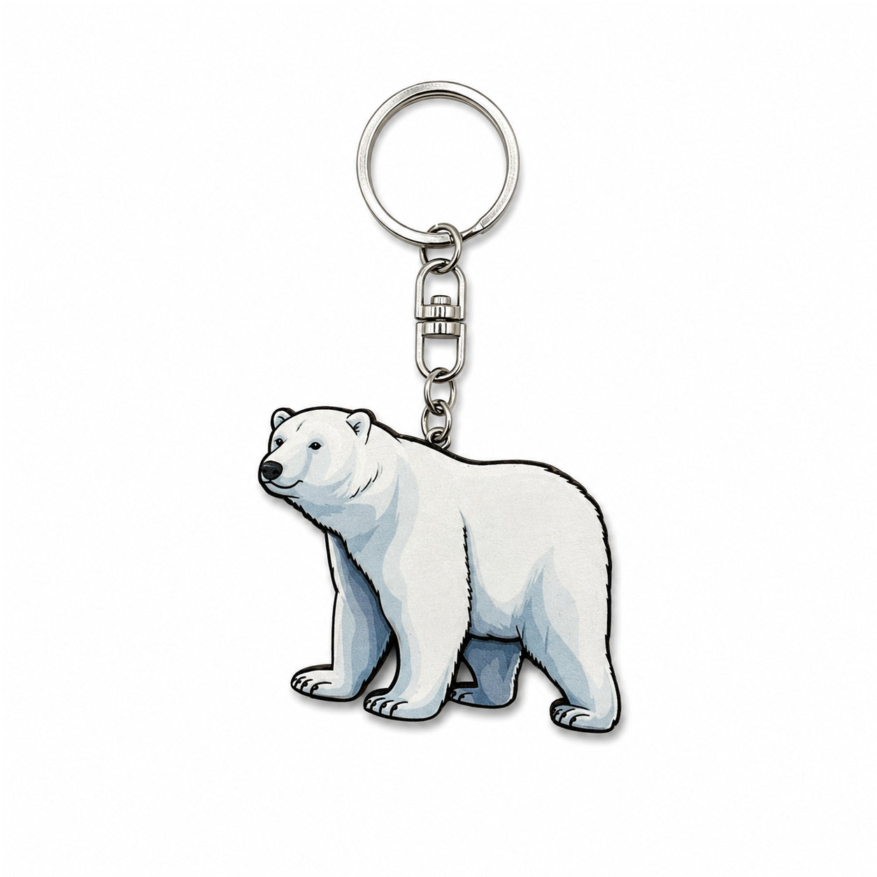 Wooden Polar Bear Keyring