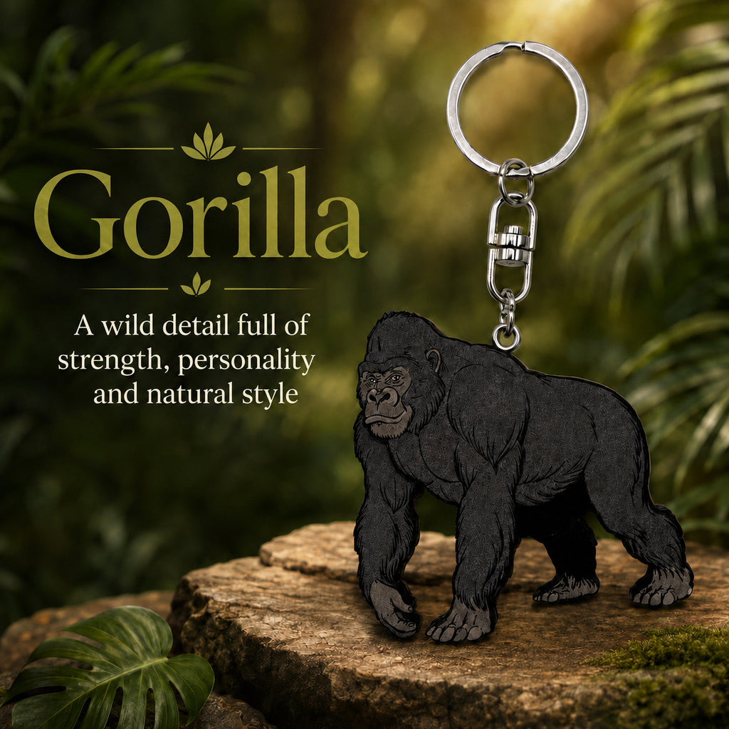 Wooden Gorilla Keyring
