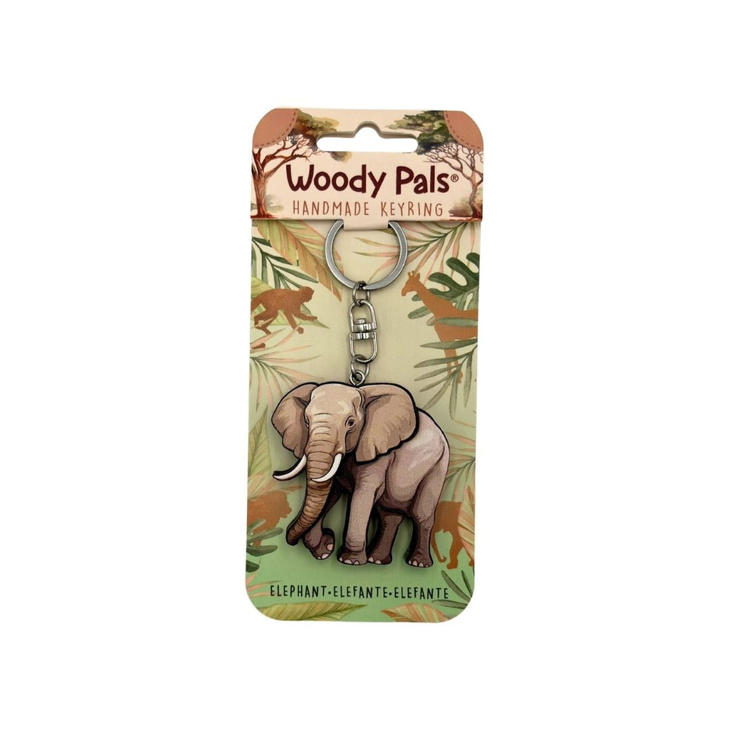 Wooden Elephant Keyring