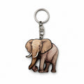 Wooden Elephant Keyring