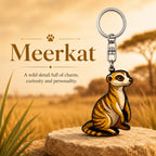Wooden Meerkat Keyring