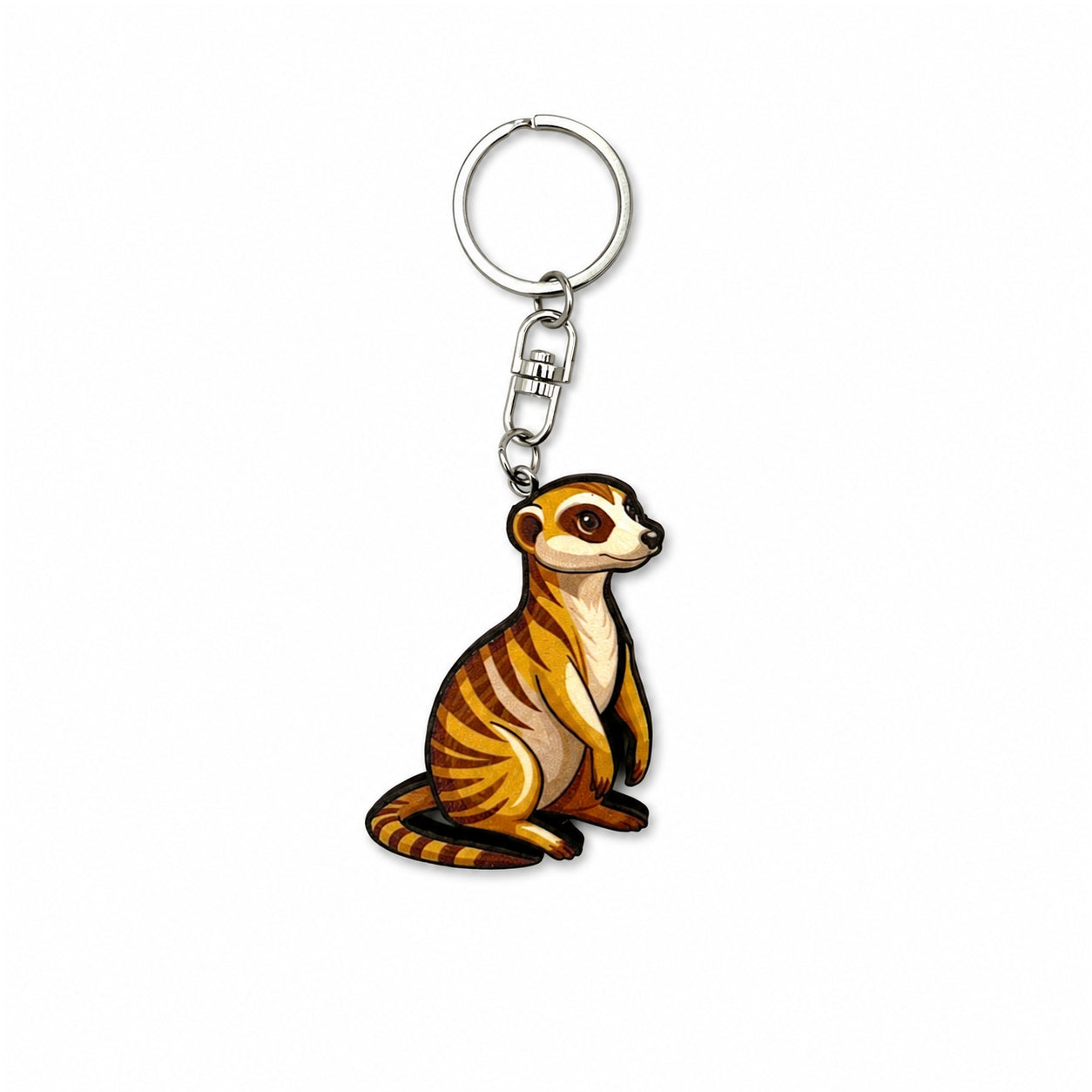 Wooden Meerkat Keyring