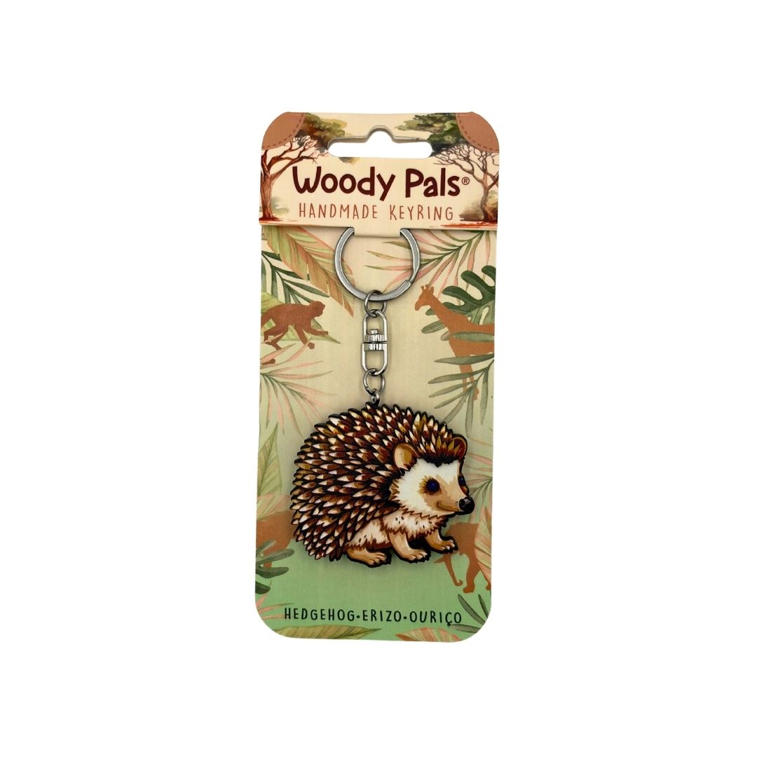 Wooden Hedgehog Keyring