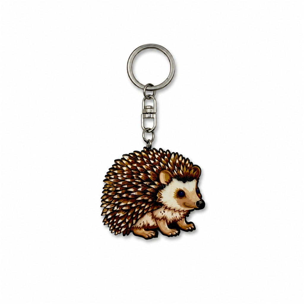 Wooden Hedgehog Keyring