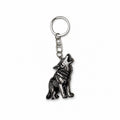 Wooden Wolf Keyring