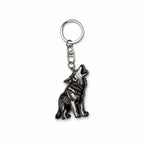 Wooden Wolf Keyring