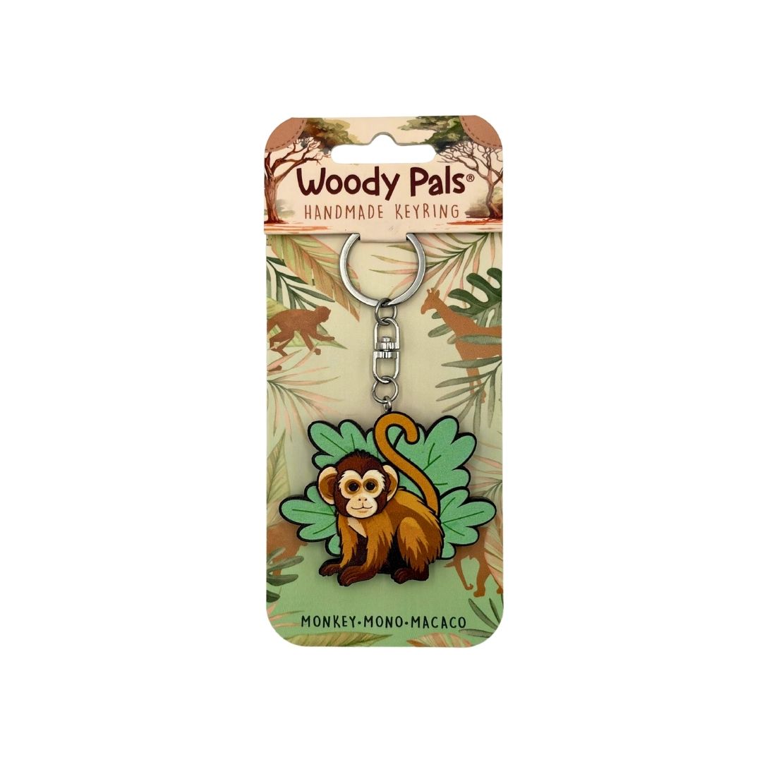 Wooden Monkey Keyring