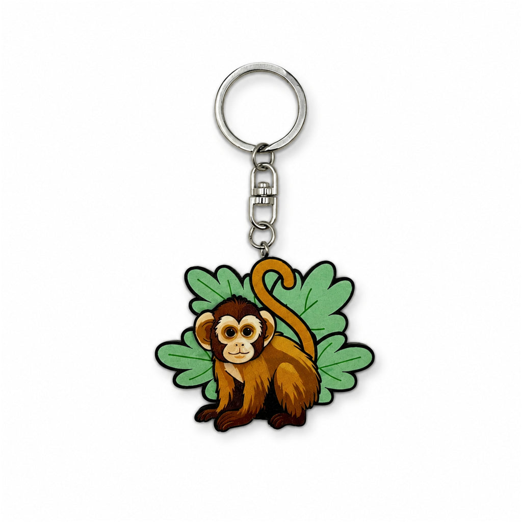 Wooden Monkey Keyring