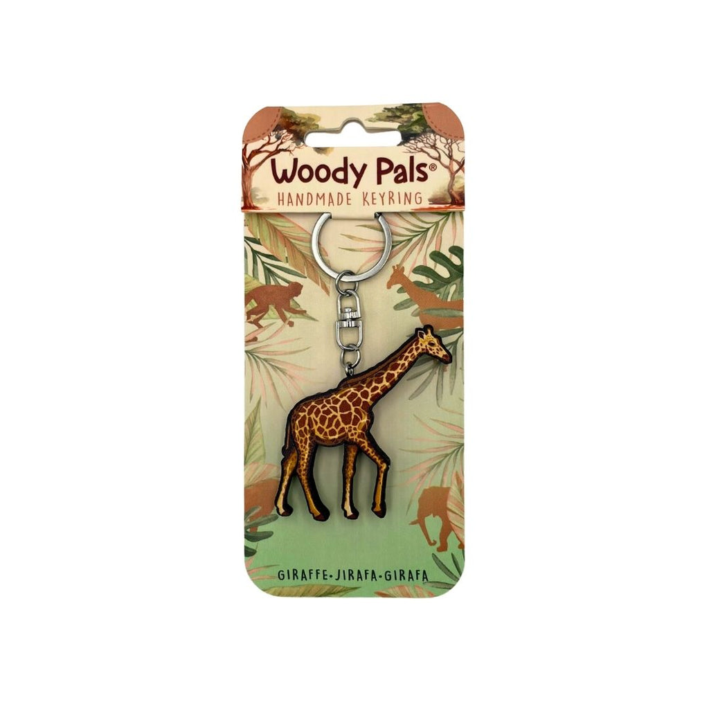 Wooden Giraffe Keyring