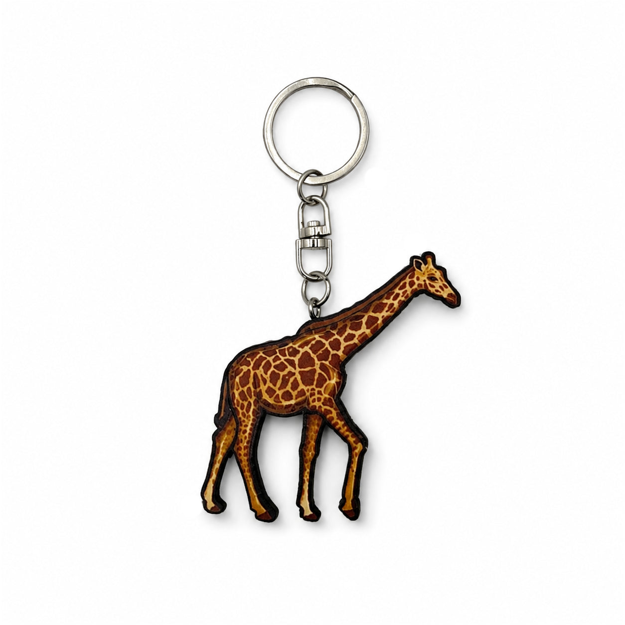 Wooden Giraffe Keyring