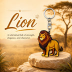 Wooden Lion Keyring