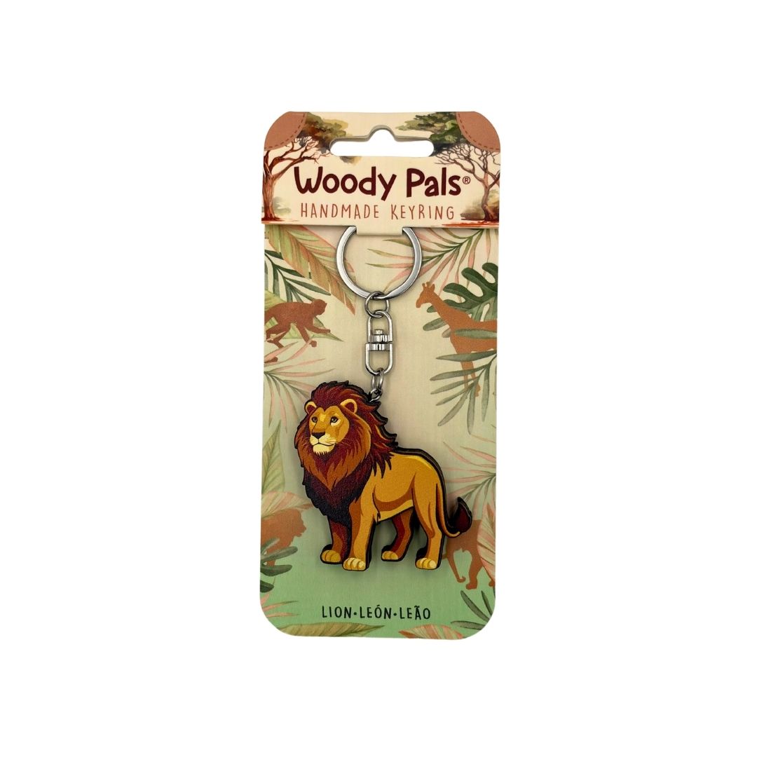 Wooden Lion Keyring