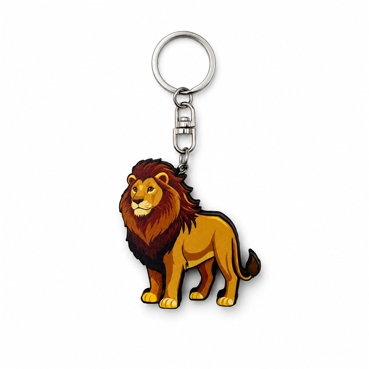 Wooden Lion Keyring