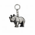 Wooden Rhinoceros Keyring