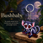 Wooden Bush Baby Keyring