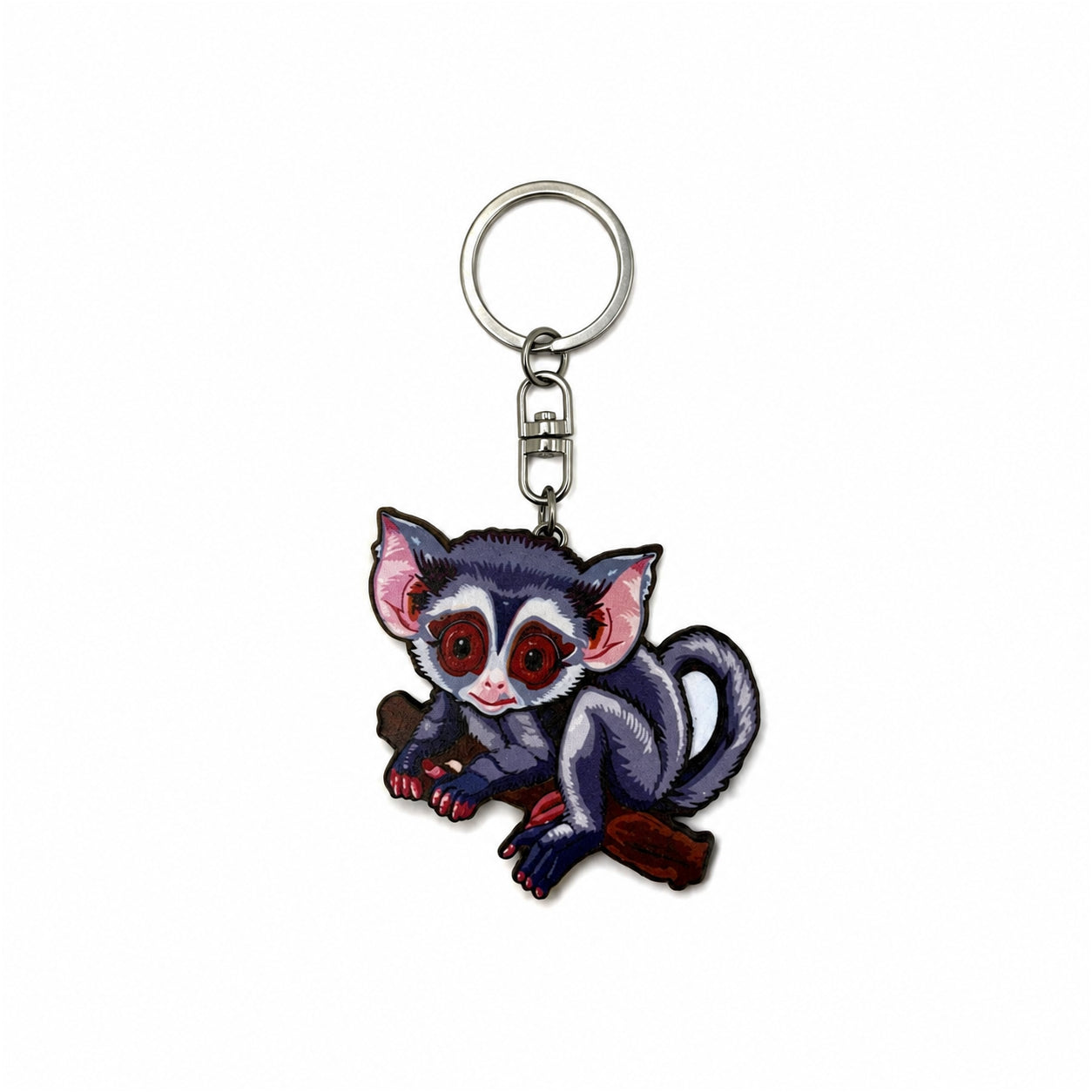 Wooden Bush Baby Keyring