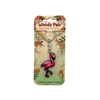 Wooden Flamingo Keyring