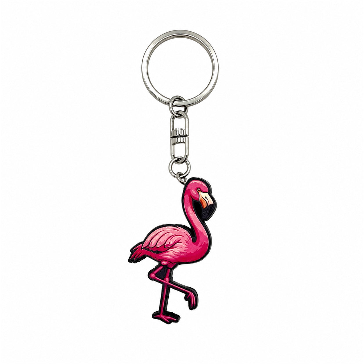 Wooden Flamingo Keyring