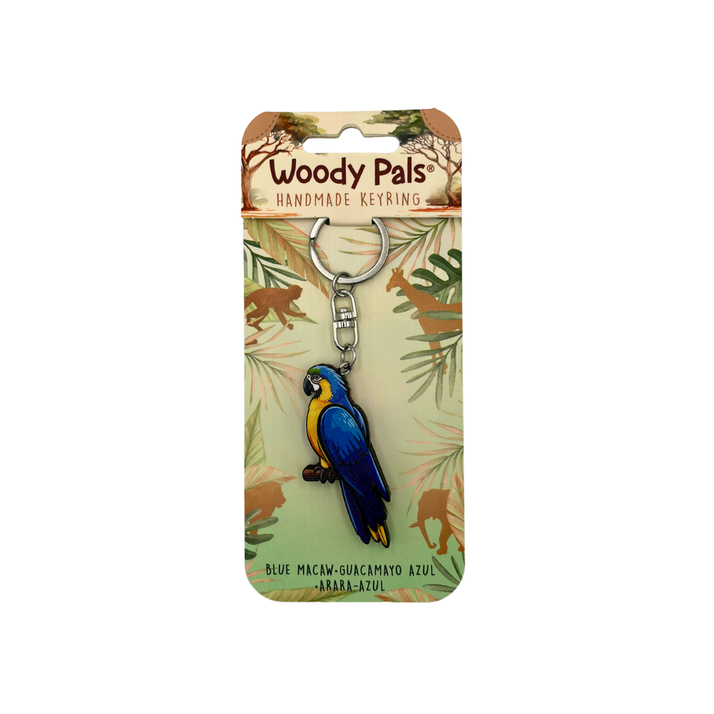 Wooden Blue Macaw Keyring