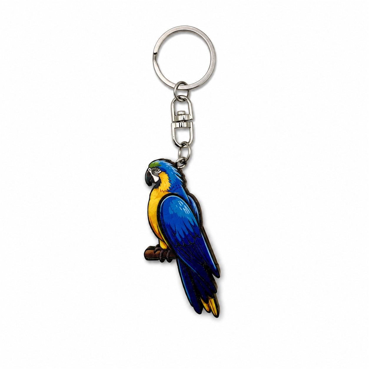 Wooden Blue Macaw Keyring