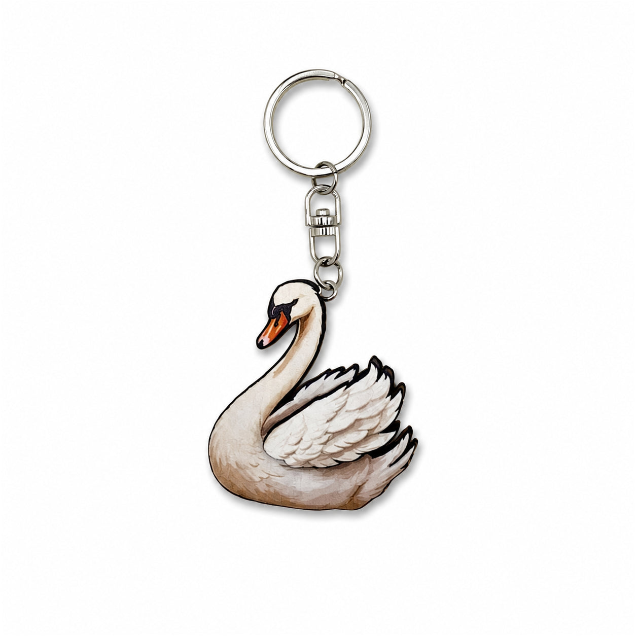 Wooden Swan Keyring