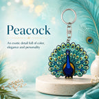 Wooden Peacock Keyring