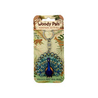 Wooden Peacock Keyring