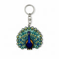 Wooden Peacock Keyring