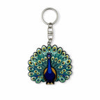 Wooden Peacock Keyring
