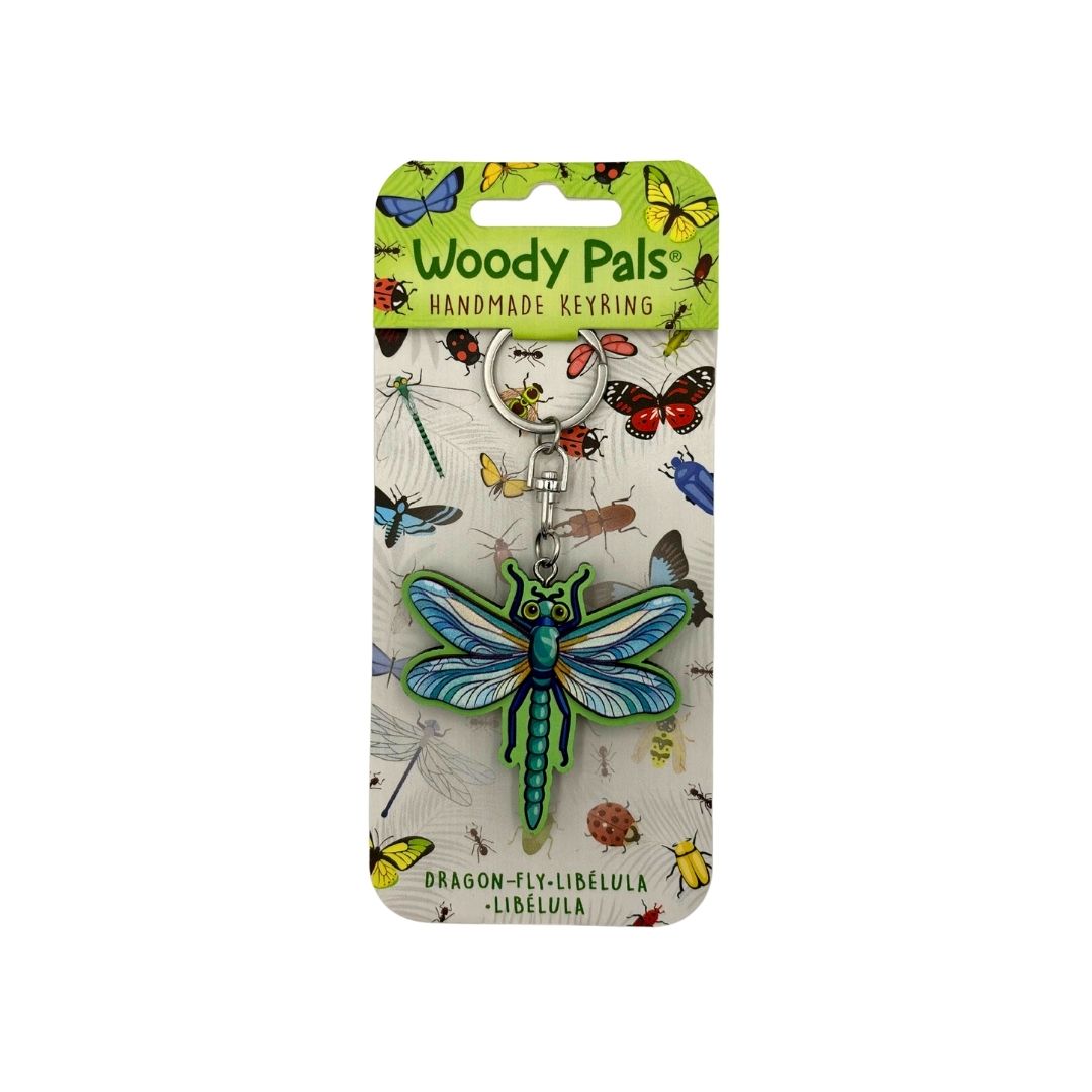 Wooden Dragonfly Keyring