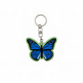 Wooden Blue Butterfly Keyring