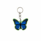Wooden Blue Butterfly Keyring